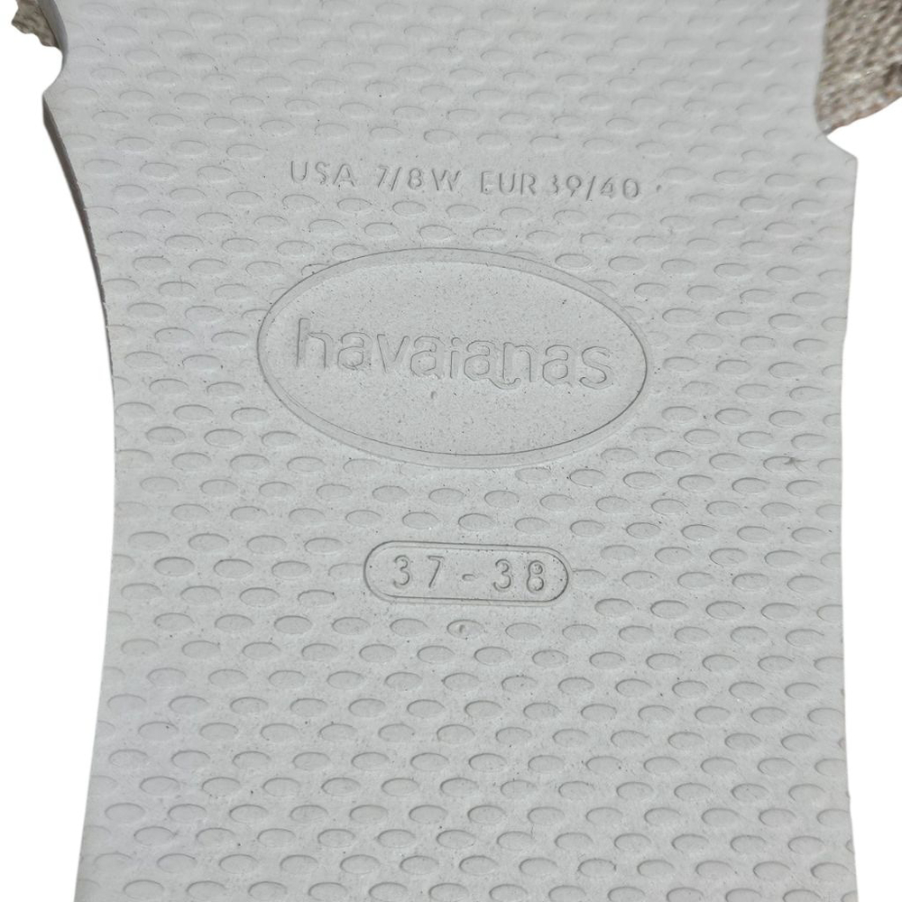Havaianas Beige Fabric Women's Sandals Sz 7/8W - Picture 3 of 6